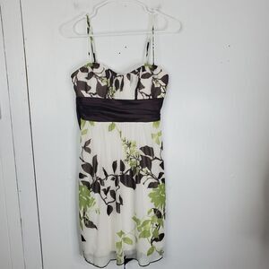 Womens Mini Y2K Dress Fairy Nature Empire Waist Tie Back Homecoming Floral S